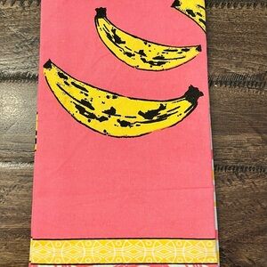 Pink and Yellow Banana Print Fabric